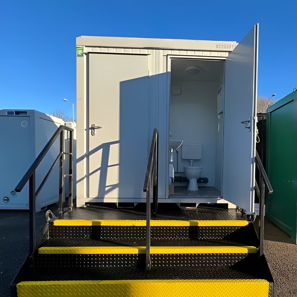 1+1 Portable Toilet Block with 630 Gallon Steel Stepped Effluent Waste Tank