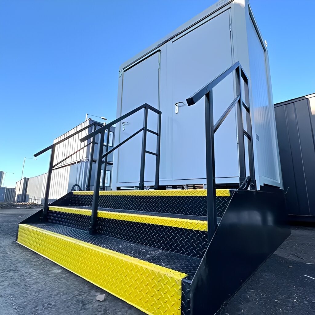 1+1 Portable Toilet Block with 630 Gallon Steel Stepped Effluent Waste Tank
