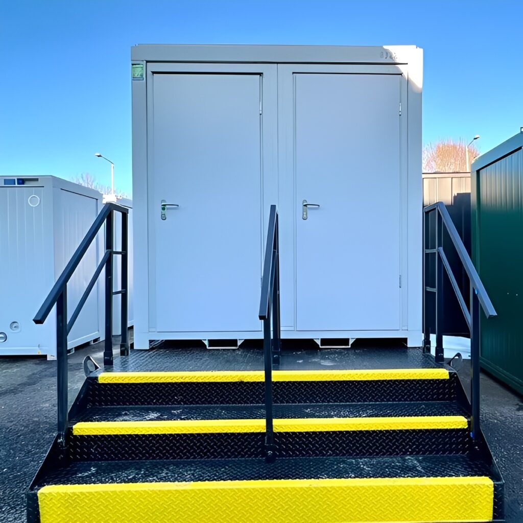 1+1 Portable Toilet Block with 630 Gallon Steel Stepped Effluent Waste Tank