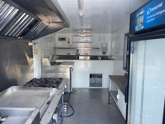 USED 8X16 Food Trailer W/ Hood Vent, Fryer, Sandwich Prep, 4 Burner, Flat Top, Refrigerator, Minisplit A/C, Triple Sink, Concession Window Other 2024 FUDT