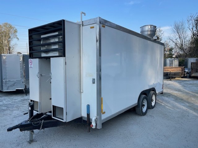 USED 8X16 Food Trailer W/ Hood Vent, Fryer, Sandwich Prep, 4 Burner, Flat Top, Refrigerator, Minisplit A/C, Triple Sink, Concession Window Other 2024 FUDT