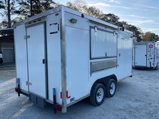 USED 8X16 Food Trailer W/ Hood Vent, Fryer, Sandwich Prep, 4 Burner, Flat Top, Refrigerator, Minisplit A/C, Triple Sink, Concession Window Other 2024 FUDT