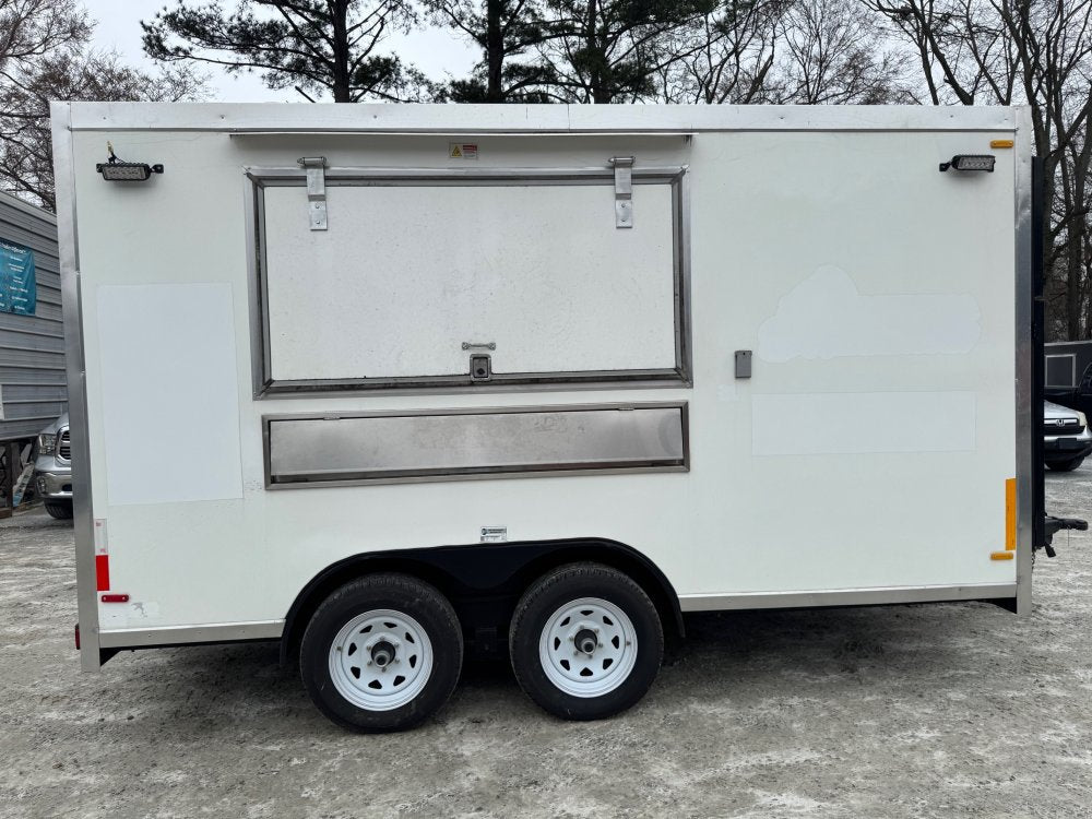 USED 8X14 Food Trailer W/ 2 Burner, Flat Top, Oven, Hood vent Fire Suppression, Triple Sink, Concession Window Other 2025 FUDT