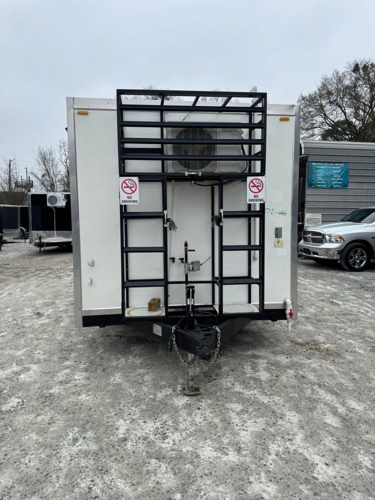 USED 8X14 Food Trailer W/ 2 Burner, Flat Top, Oven, Hood vent Fire Suppression, Triple Sink, Concession Window Other 2025 FUDT