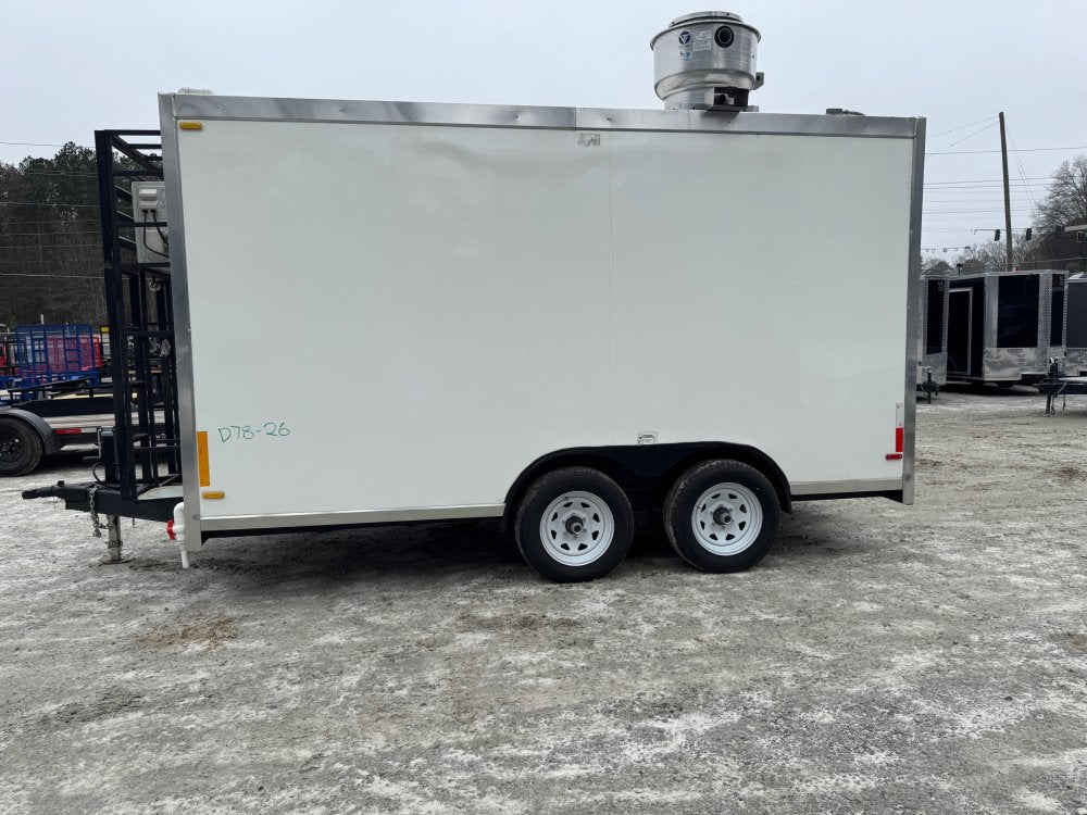 USED 8X14 Food Trailer W/ 2 Burner, Flat Top, Oven, Hood vent Fire Suppression, Triple Sink, Concession Window Other 2025 FUDT