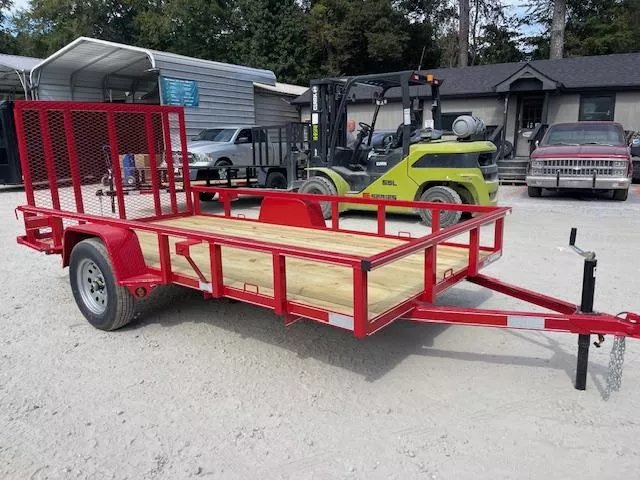 6X12 Utility Trailer Tube Rail UPGRADED W/ Reinforced & Spring Assisted Removable Gate, Spare Tire Mount & D-Rings 2025 Lone Wolf Trailer