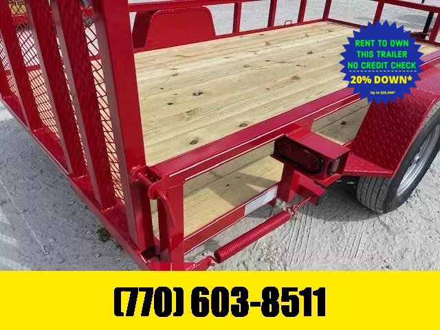 6X12 Utility Trailer Tube Rail UPGRADED W/ Reinforced & Spring Assisted Removable Gate, Spare Tire Mount & D-Rings 2025 Lone Wolf Trailer