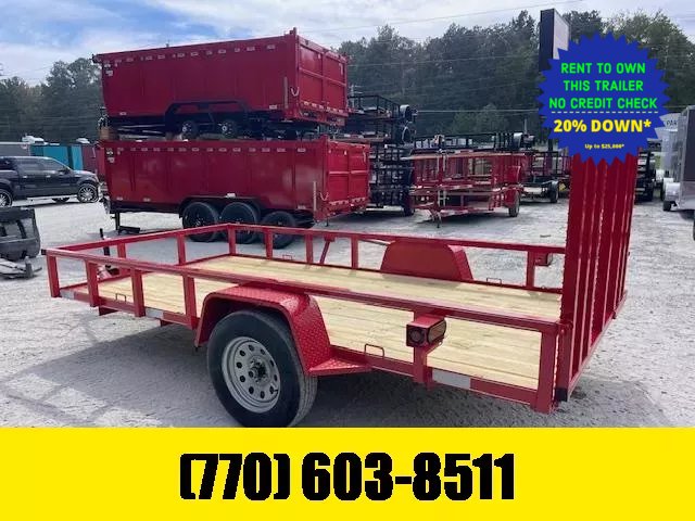 6X12 Utility Trailer Tube Rail UPGRADED W/ Reinforced & Spring Assisted Removable Gate, Spare Tire Mount & D-Rings 2025 Lone Wolf Trailer