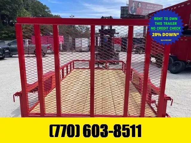 6X12 Utility Trailer Tube Rail UPGRADED W/ Reinforced & Spring Assisted Removable Gate, Spare Tire Mount & D-Rings 2025 Lone Wolf Trailer