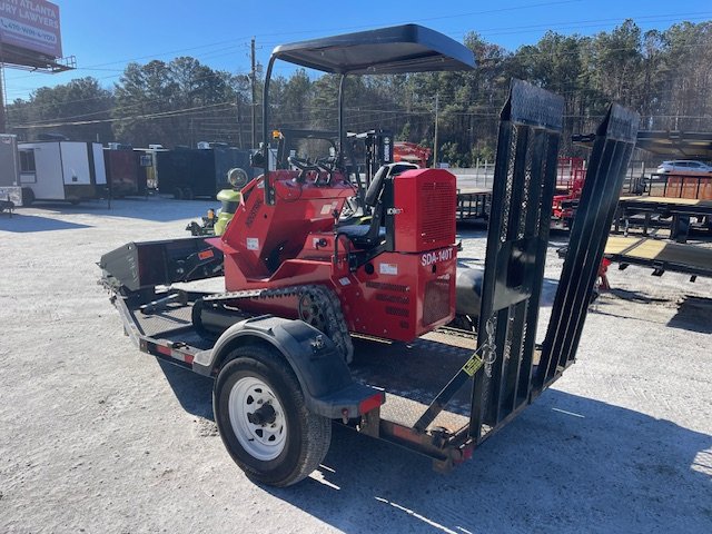 USED 5X8 Equipment Trailer MMDI W/ Mini Compact Track Loader 2019