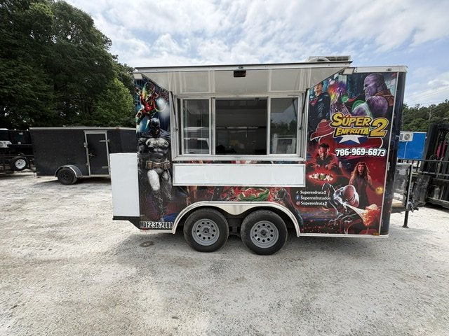 USED 8.5X12 Food Trailer W/ Prep Table , 2 Refrigerators , Minisplit A/C, Triple Sink, Concession Window 2026 Quality Cargo Trailers