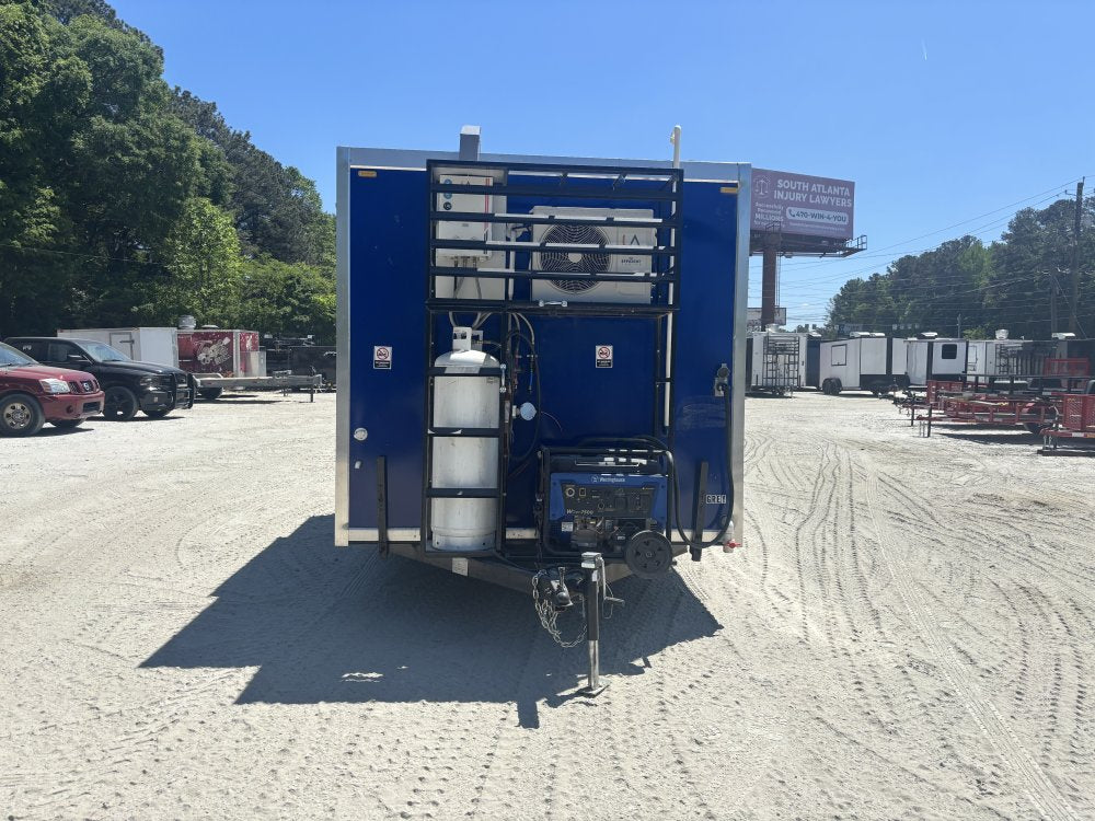 USED 8X12 Food Trailer W/ Hood Vent, 4 Burner, Fire Suppression, Refrigerator, Sink PKG, Awning Concession Window 2024 FUDT