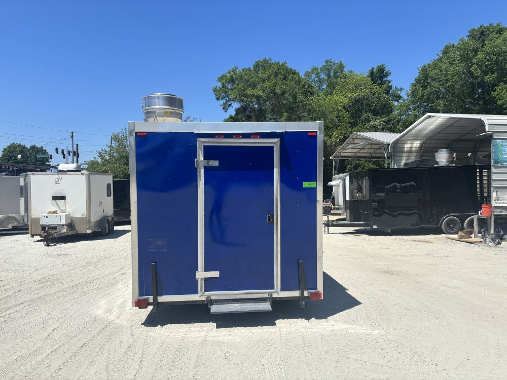 USED 8X12 Food Trailer W/ Hood Vent, 4 Burner, Fire Suppression, Refrigerator, Sink PKG, Awning Concession Window 2024 FUDT