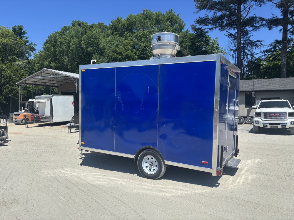 USED 8X12 Food Trailer W/ Hood Vent, 4 Burner, Fire Suppression, Refrigerator, Sink PKG, Awning Concession Window 2024 FUDT