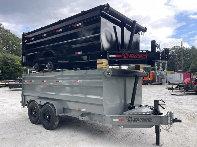 7x14 Dump Trailer Telescopic Lift 4 Foot Sides 14,000 GVWR W/Tarp and Ramps 2026 Southern Utility Trailers
