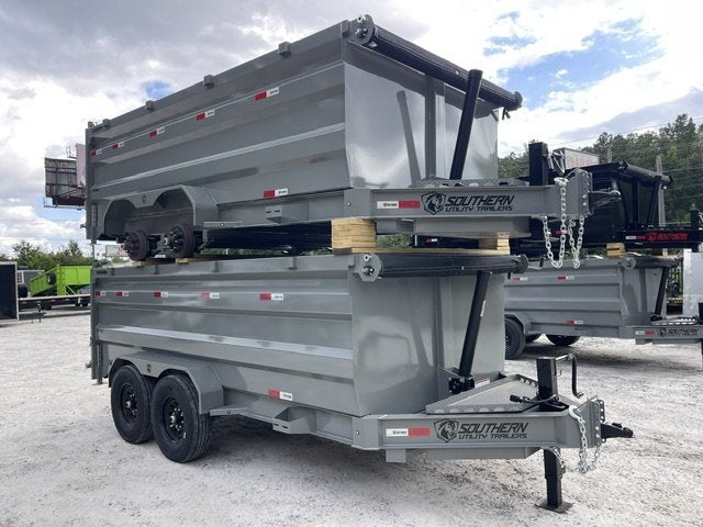 7x14 Dump Trailer Telescopic Lift 4 Foot Sides 14,000 GVWR W/Tarp and Ramps 2026 Southern Utility Trailers