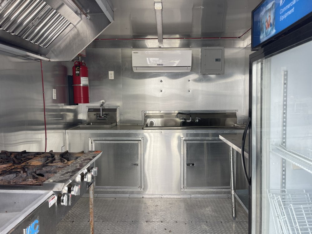 (Coming Soon) USED 8.5X10 Food Trailer W/ Hood Vent, Fryer, 4 Burner, Fire Suppression, Sink PKG, Refrigerator, Awning Concession Window 2025 COAST 2 COAST