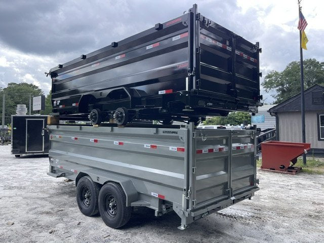 7x16 Dump Trailer Telescopic Lift 4 Foot Sides 14,000 GVWR W/Tarp and Ramps 2026 Southern Utility Trailers