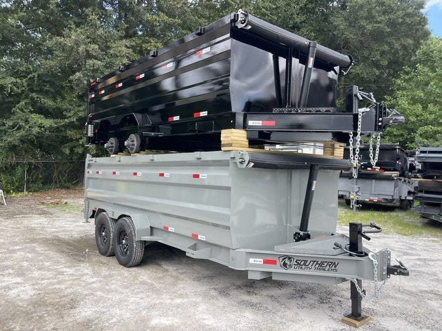 7x16 Dump Trailer Telescopic Lift 4 Foot Sides 14,000 GVWR W/Tarp and Ramps 2026 Southern Utility Trailers