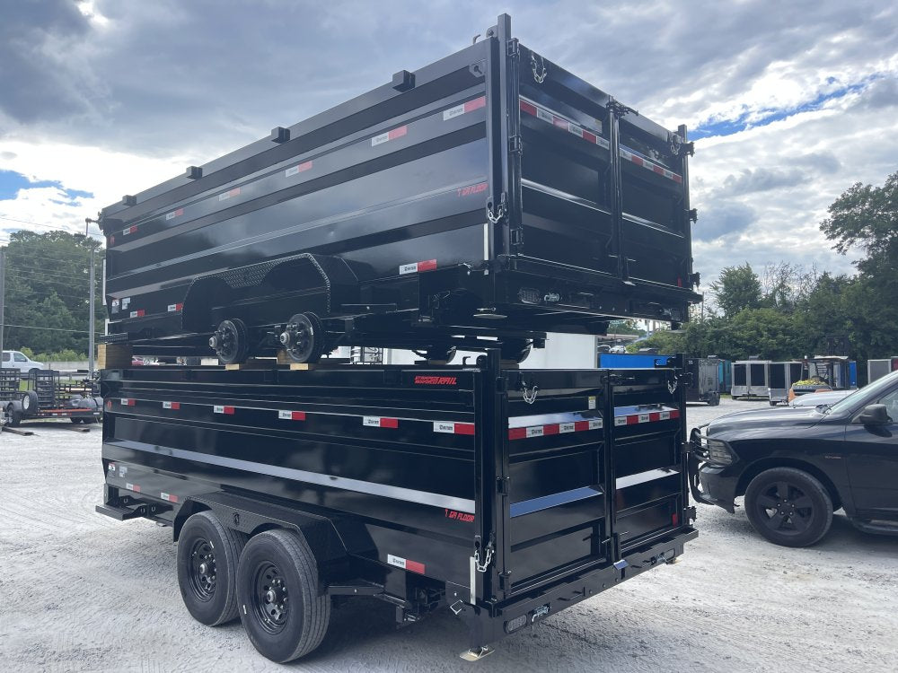 7x16 Dump Trailer Telescopic Lift 4 Foot Sides 14,000 GVWR W/Tarp and Ramps 2026 Southern Utility Trailers