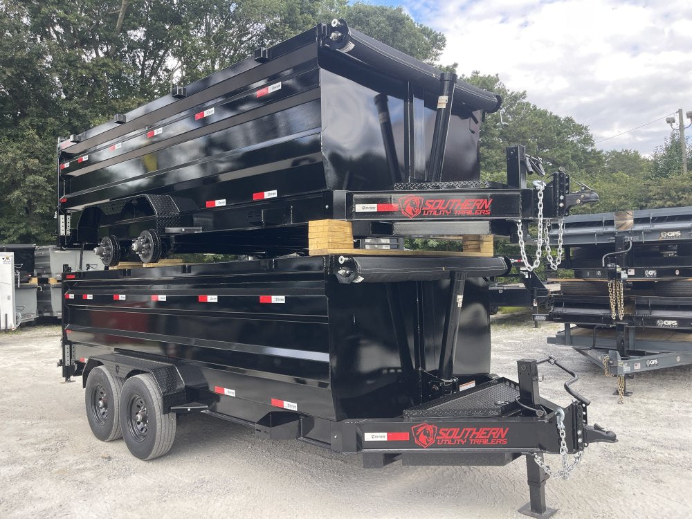 7x16 Dump Trailer Telescopic Lift 4 Foot Sides 14,000 GVWR W/Tarp and Ramps 2026 Southern Utility Trailers