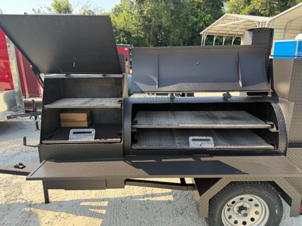 60" Reverse Flow Smoker, Grill, Rib Box, Insulated Firebox, Fish Fryer