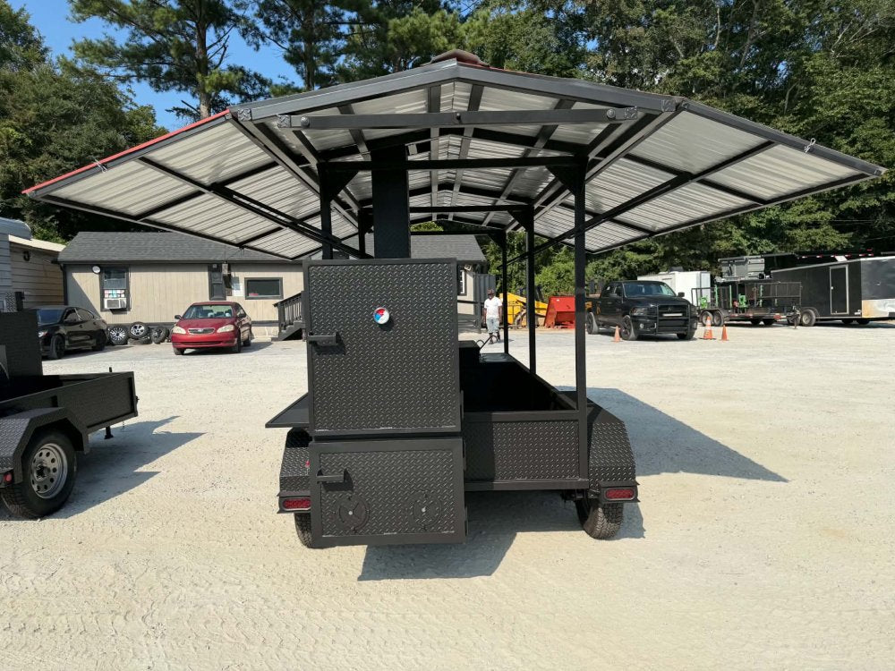 72" SMOKER, GRIDDLE, SINK PKG, 2 FRYER STANDS, 2 DUAL BASKET FRYER, WARMING BOX, INSULATED FIRE BOX
