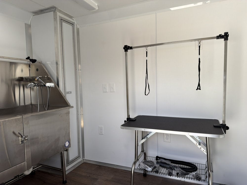 6x12 Pet Grooming Trailer 50" Tub, High Velocity Dryer & Integrated Vacuum System 2027 Quality Cargo