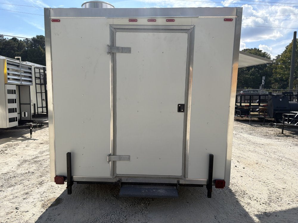 USED 7X14 Food Trailer W/ Triple Sink, Fryer, Griddle, Flat Top, Fridge, Concession Window 2025 FUD