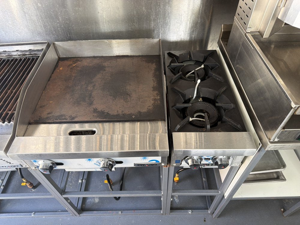 USED 7X14 Food Trailer W/ Triple Sink, Fryer, Griddle, Flat Top, Fridge, Concession Window 2025 FUD