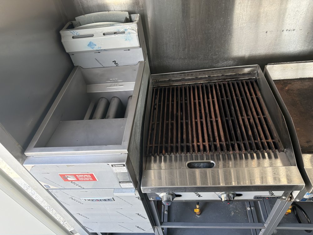 USED 7X14 Food Trailer W/ Triple Sink, Fryer, Griddle, Flat Top, Fridge, Concession Window 2025 FUD