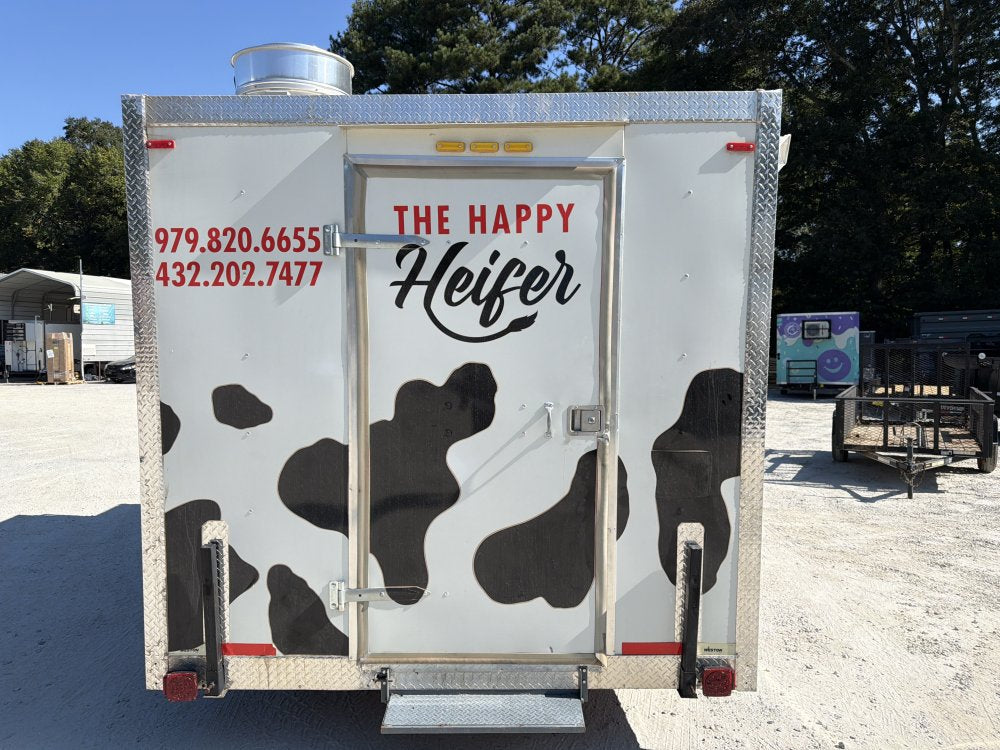 USED 8x12 Food Trailer W/ Fridge, Hood Vent, Fryer, 4 Burner, Fire Suppression, Sink PKG, Refrigerator, Awning Concession Window 2021 FUD