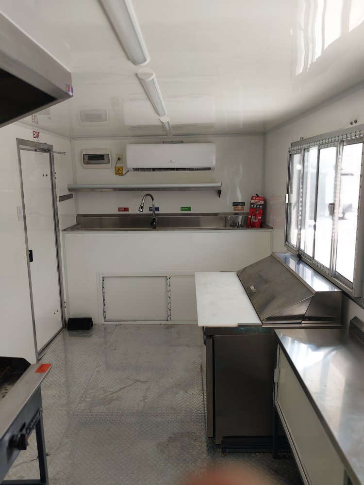 USED 8x20 Food Trailer W/ Hood Vent, 2-Fryers, Griddle, Charbroiler, Fridge, Sandwich Prep 2024 FUDT