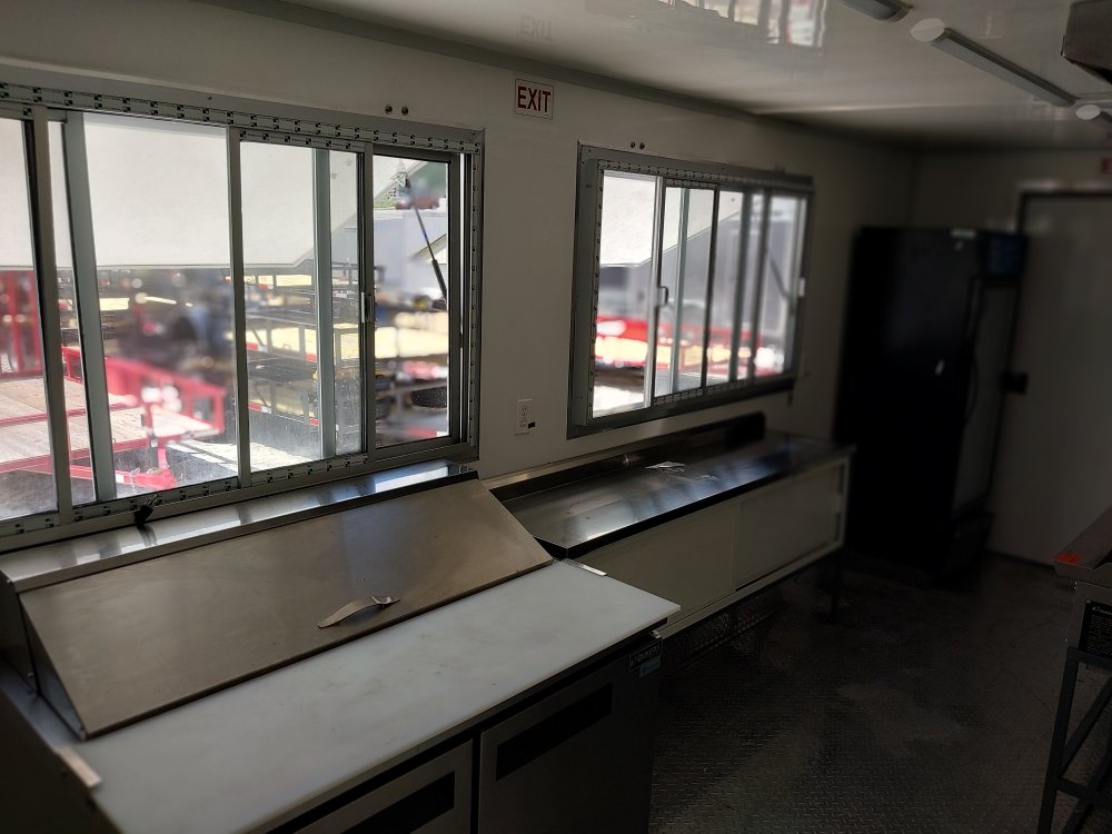 USED 8x20 Food Trailer W/ Hood Vent, 2-Fryers, Griddle, Charbroiler, Fridge, Sandwich Prep 2024 FUDT