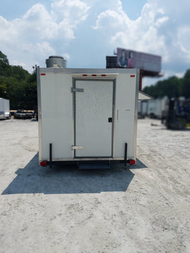 USED 8x20 Food Trailer W/ Hood Vent, 2-Fryers, Griddle, Charbroiler, Fridge, Sandwich Prep 2024 FUDT