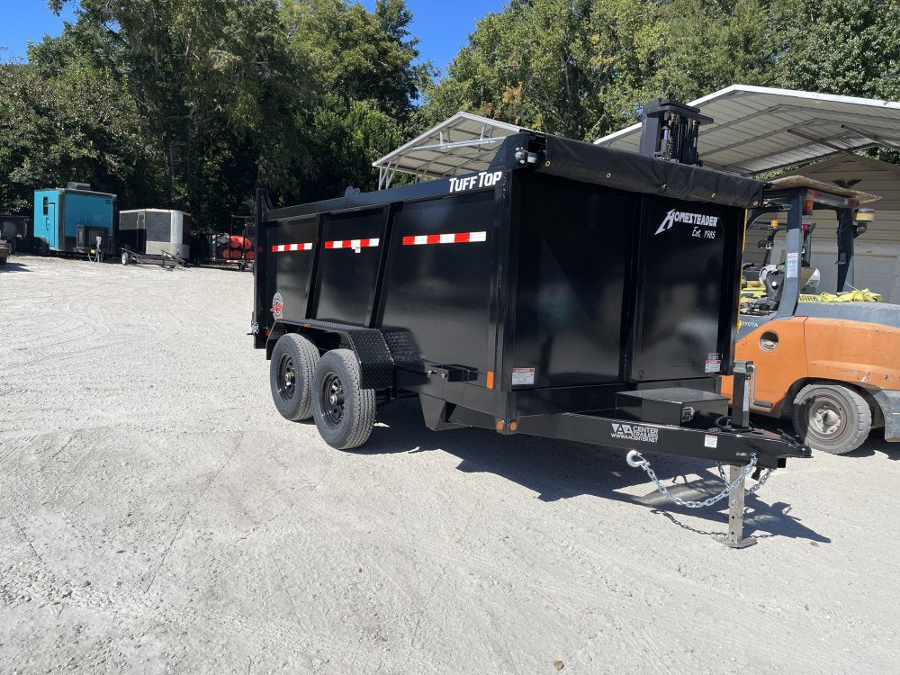 7x12 Dump Trailer W/ 4' Sides 10,400 GVWR, Tarp & Ramps 2027 Homesteader Trailers