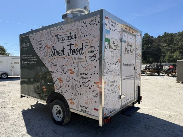 USED 8x10 Food Trailer W/ Hood Vent & Fire Supression, Griddle, Deep Fryer, 2 Eye Burner, Sandwich Prep Table, Triple Sink W/ Handwash 2024 FUDT