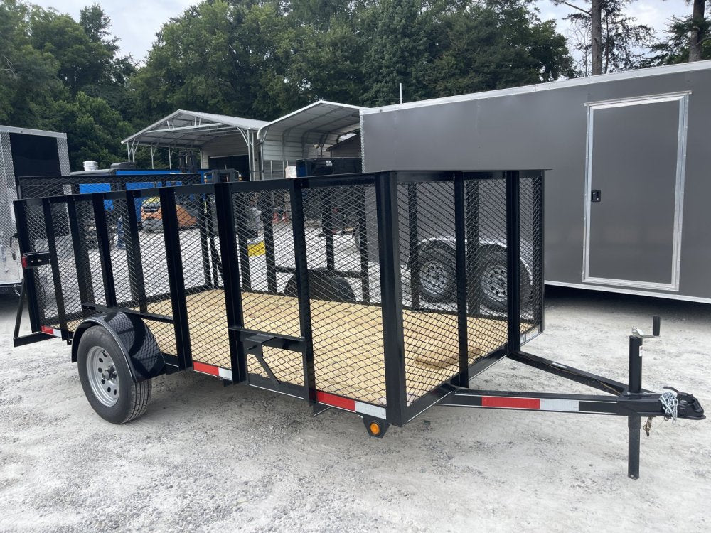6X12 Utility Trailer W/ 4 Foot Mesh Sides 2027 Lone Wolf Trailer