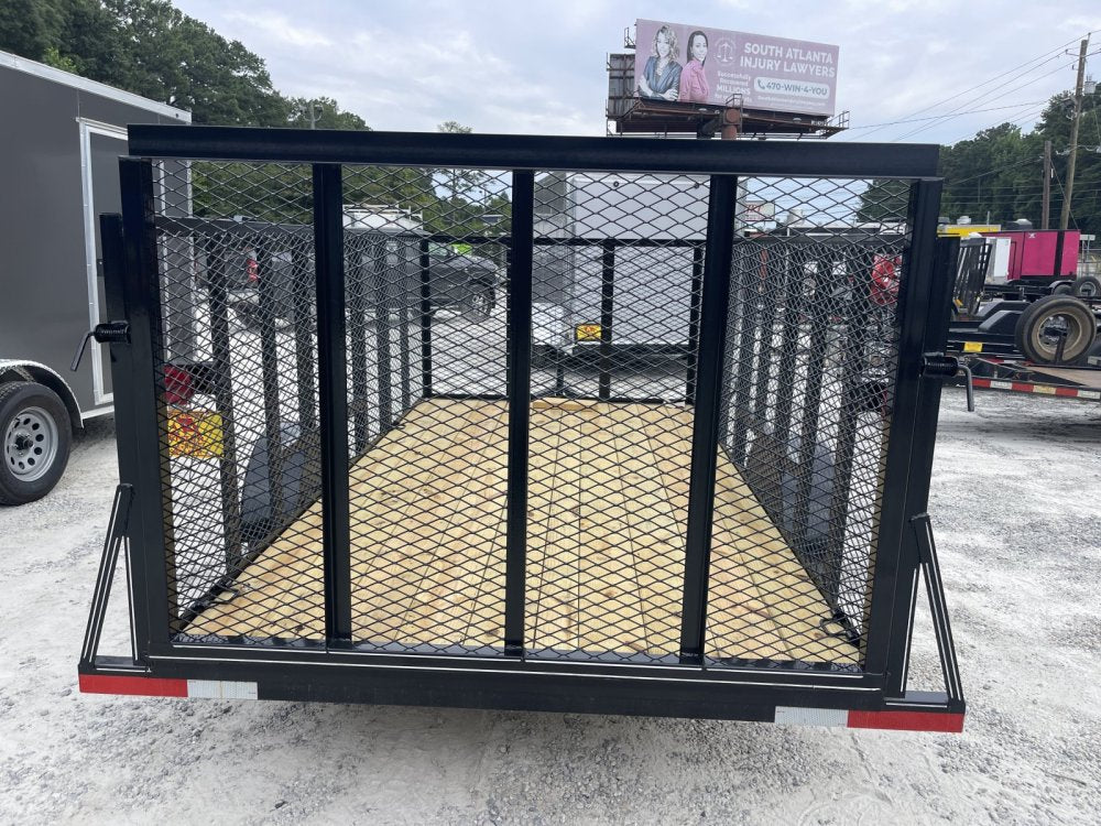 6X12 Utility Trailer W/ 4 Foot Mesh Sides 2027 Lone Wolf Trailer