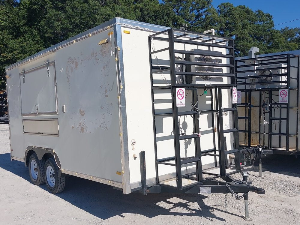 USED 8X16 Food Trailer W/ Hood Vent, Steam Table, Fryer, 2 Burner, Flat Top, Minisplit A/C, Triple Sink, Concession Window Other 2024 FUDT
