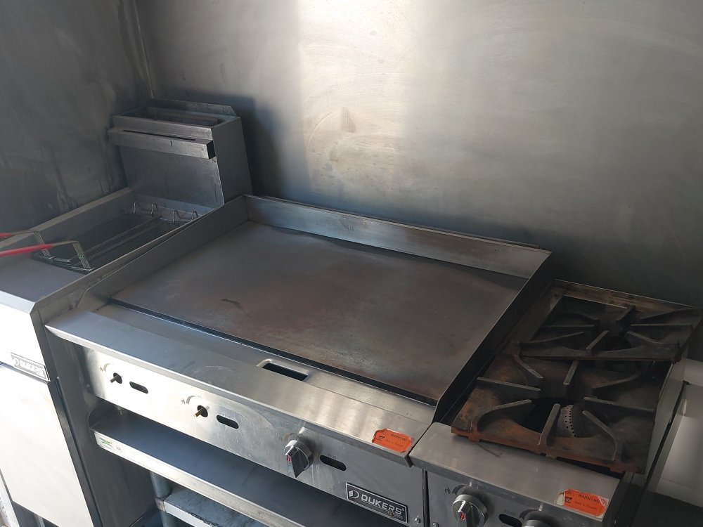 USED 8X16 Food Trailer W/ Hood Vent, Steam Table, Fryer, 2 Burner, Flat Top, Minisplit A/C, Triple Sink, Concession Window Other 2024 FUDT