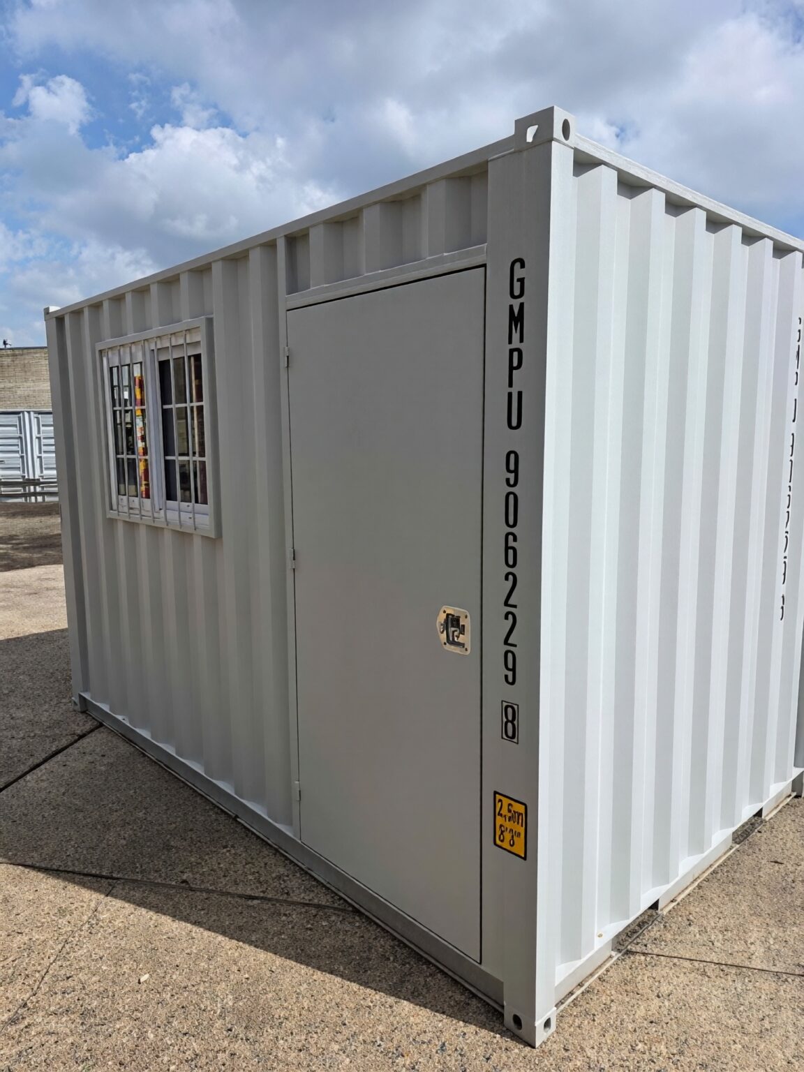 12ft Steel Shipping Container with Side Door, Rear Door & Window