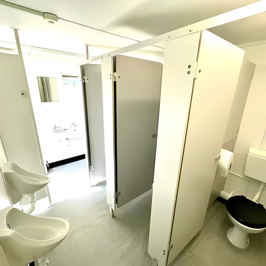 16ft x 9ft Anti-Vandal Portable Toilet Block – 3+1 Steel Welfare Unit