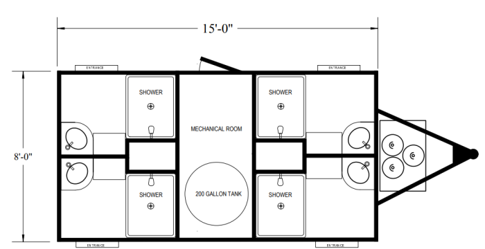4 Station Shower Trailer with Sinks | Classic Series