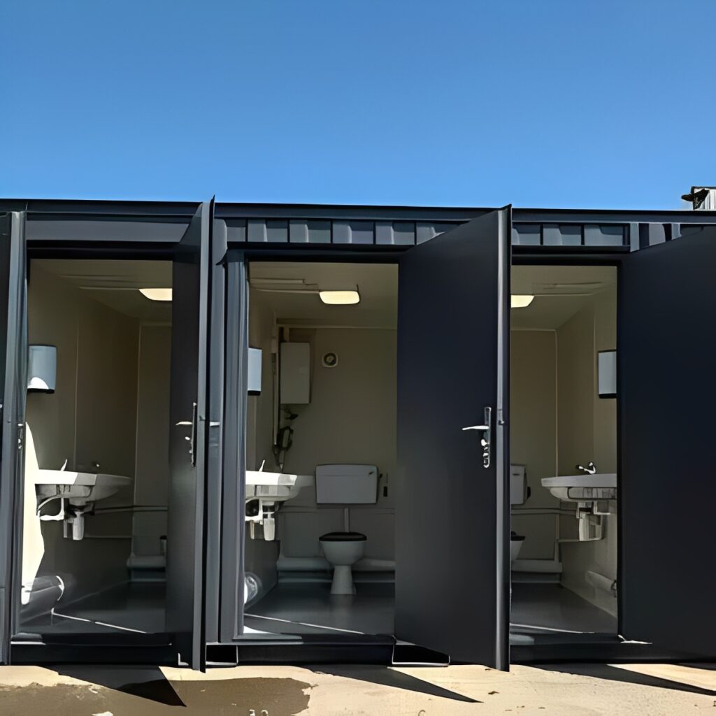 20ft x 8ft Anti-Vandal 5 Bay Portable Toilet Block