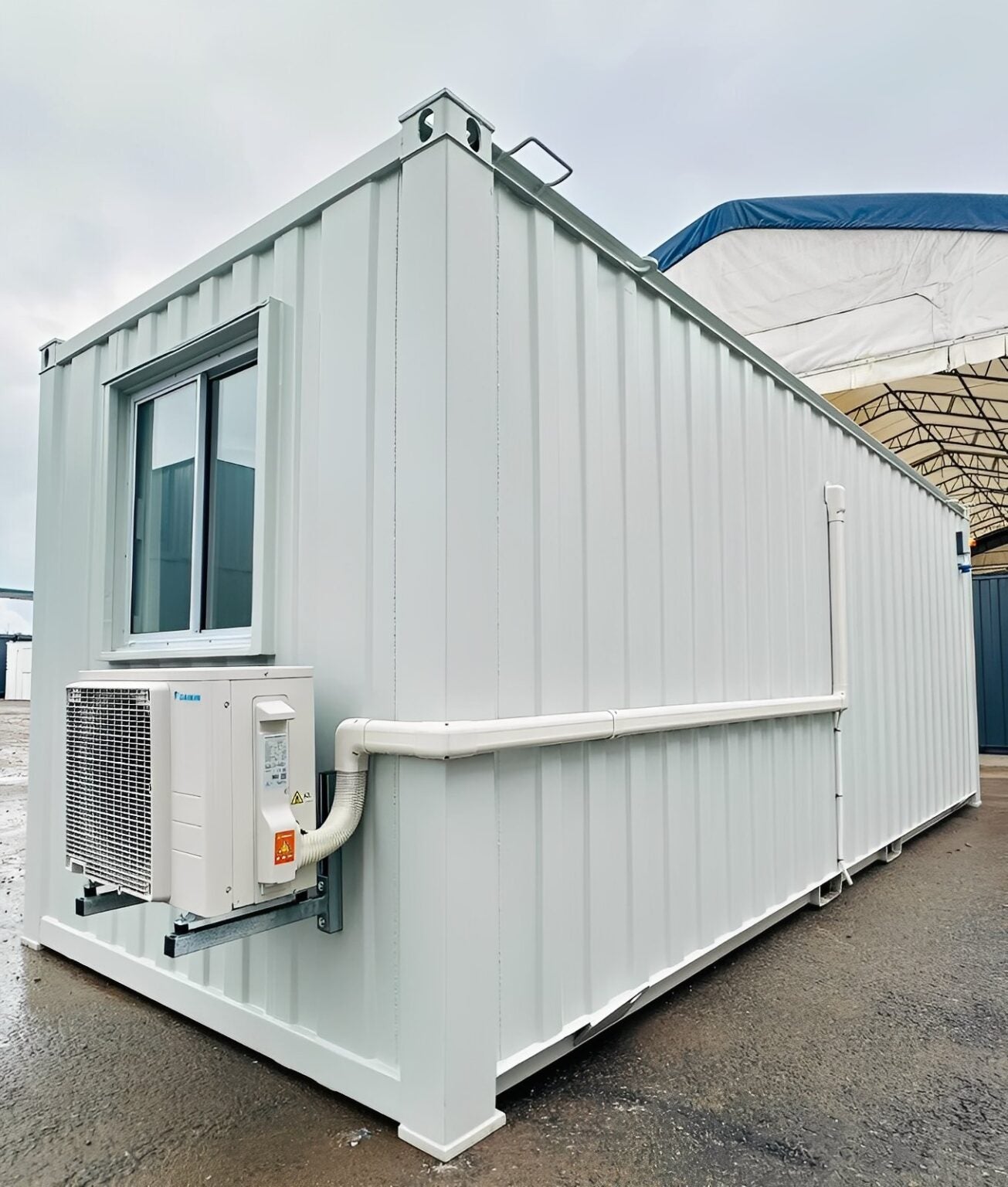 21ft x 8ft Custom Office Cabin – Refurbished Portable Building with A/C & Glazed Door