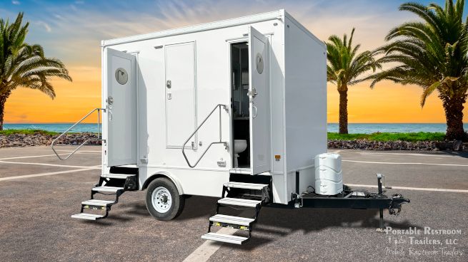 2 Station Portable Restrooms Shower Trailer Combo | Classic Series