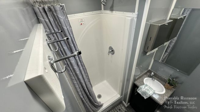 2 Station Portable Restrooms Shower Trailer Combo | Classic Series