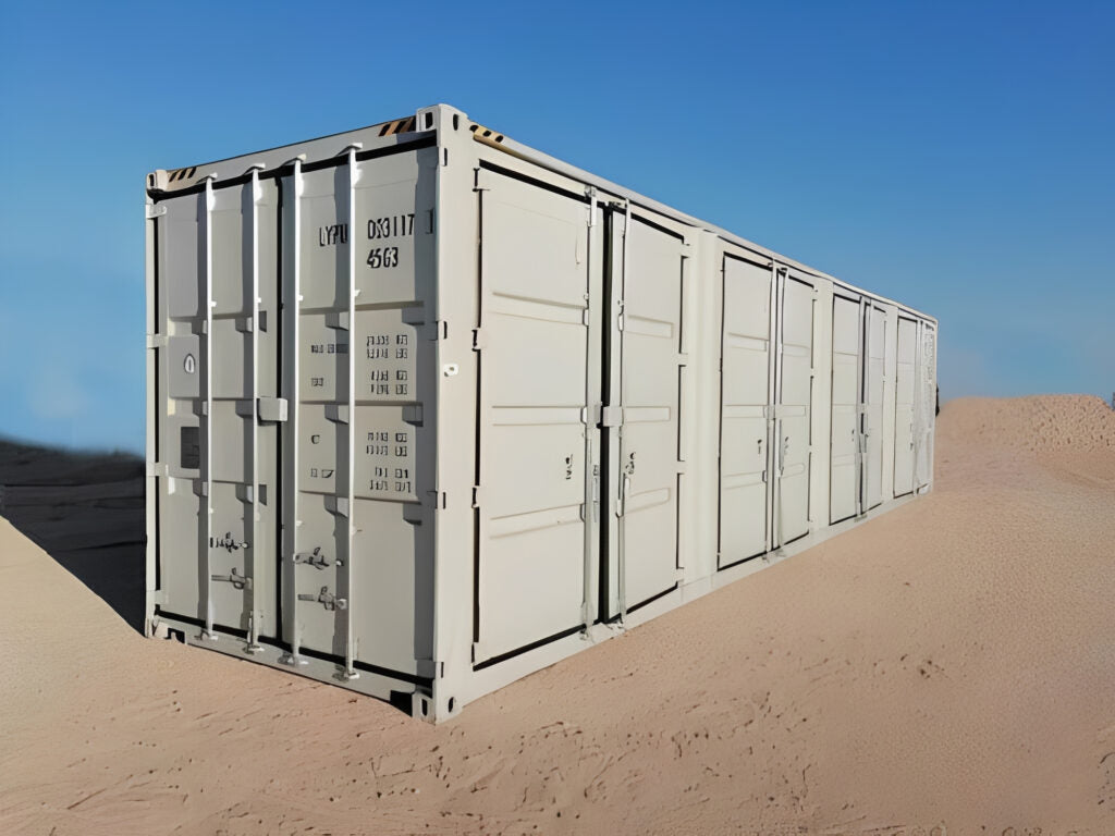 40ft High Cube Shipping Container with 4 Side Doors & Rear Cargo Doors – 9ft 6in Steel Storage Container