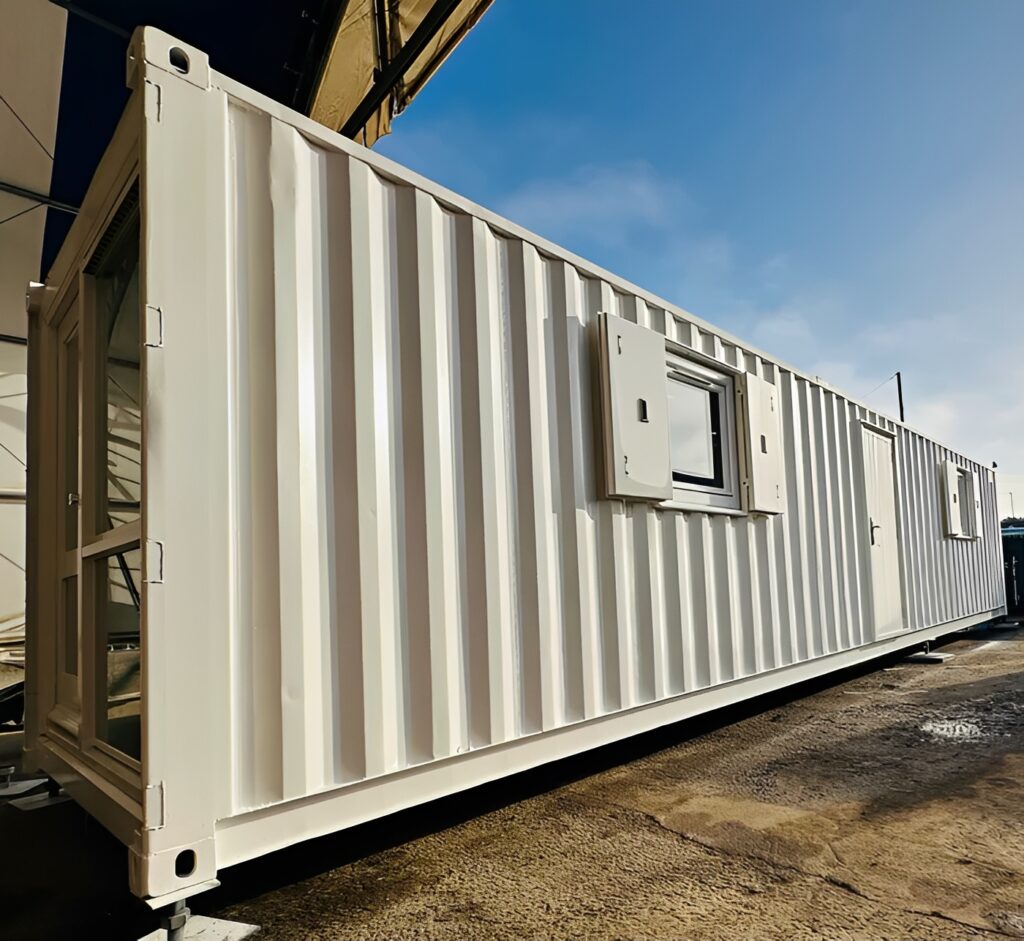 40ft x 8ft Converted Shipping Container Office & Canteen – Insulated Portable Welfare Unit